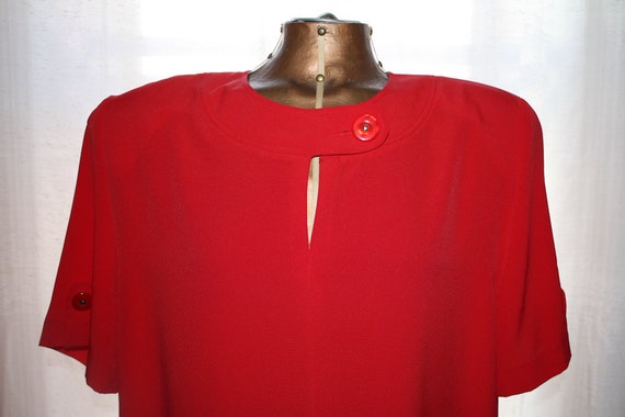 Vintage 1980s cocoon-shape Red Dress
