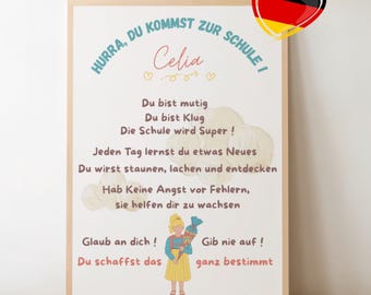 Personalized First Day of School Print | Back to School Decor and Photo Prop | Printable | Encouragement Gift | Boy and Girl