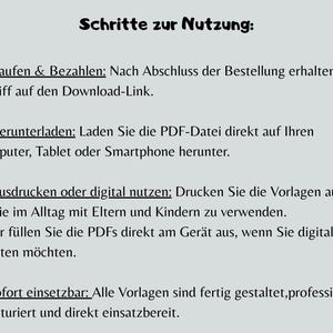 Pu&ograve; includere: Sfondo grigio chiaro con testo nero che descrive i passaggi per l'uso. Il testo include istruzioni su download, stampa e uso digitale. Una stella gialla con una faccia sorridente si trova nell'angolo in alto a destra.