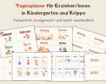 Morgenkreis Karten Kita, Tagesplaner Kindergarten, Tagesplaner Krippe, Tagesplaner für Kinder, Wochenplaner Kindergarten, Montessori Karten
