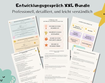 Entwicklungsgesprächsvorlage Bundle für Kitas -PDF für pädagogische Fachkräfte- Professionell, Detailliert & Sofort Einsatzbereit -Download