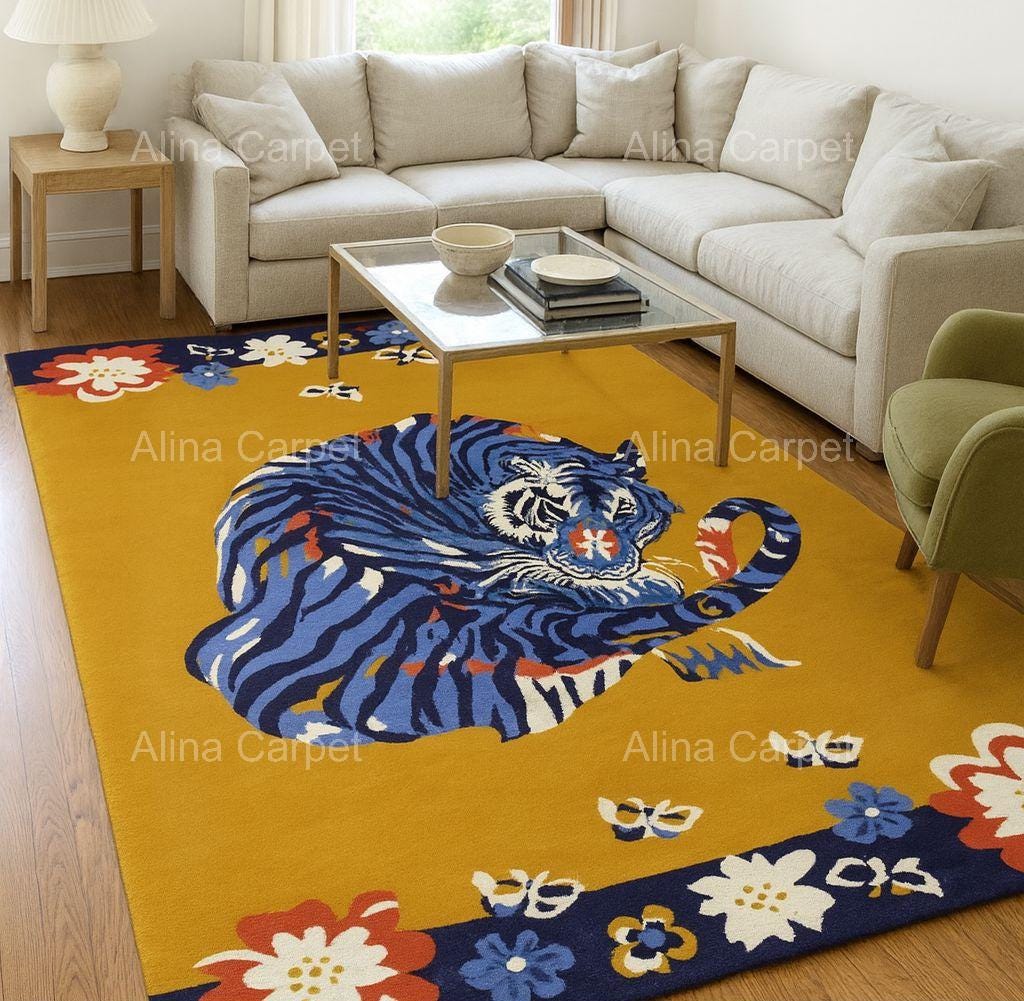 Anthropologie Cheetah Rug - Etsy
