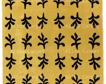 Handmade Orange color Area Rug – Hand-Tufted Custom Carpet for Living Room, Decor, Bedroom, Office,  Kids Room | Large Area Rug Size 8x10 Ft