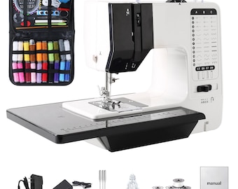 Mini Electric Sewing Machine with Sewing Table – 12 Built-In Stitches & 113-Piece Sewing Kit