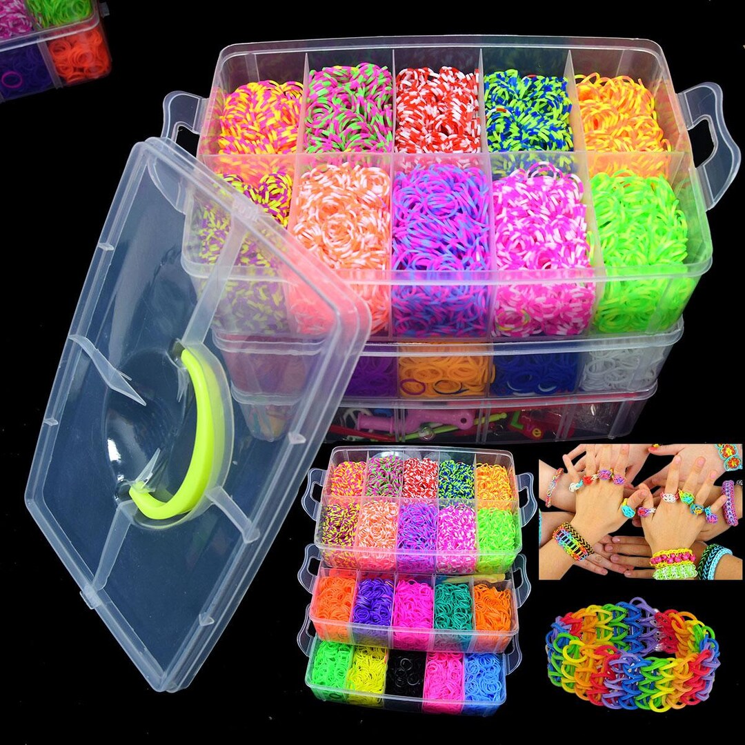 Rainbow Loom Bands Kit – 15,000 Colorful Rubber Bands for DIY Bracelets ...