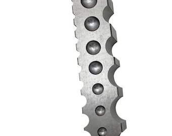 Steel Dapping Block – Multi-Groove Metal Forming & Doming Tool for Jewelry Making (8", 204mm)