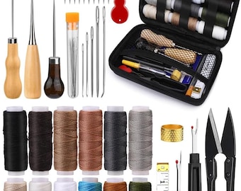 Heavy Duty Hand Sewing Kit – 47-Piece Upholstery & Repair Set for Leather, Shoes, Carpets, Bags