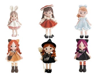 Amigurumi Girl Doll Crochet Kit – Complete DIY Yarn & Tools Set with English Pattern