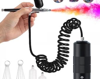 Portable Airbrush Kit with Mini Compressor – Cordless Spray Gun for Nails, Cakes, Crafts & Model Painting