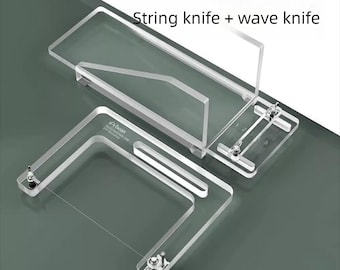 Acrylic Soap Cutter with Wire Blade – Precision Handmade Soap Cutting Tool with Stainless Steel or Guitar String Wire