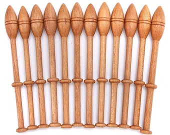 Bobbin Lace Making Kit – 12 Piece Wooden Bobbins for DIY Lace Weaving & Handcrafts