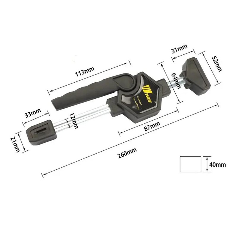 a tool with various measurements and dimensions, including the handle, the length of the tool, and the dimensions of the handle.