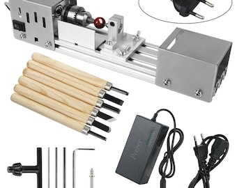 Mini Wood Lathe Machine – Variable Speed Benchtop Lathe for Small Wood & Bead Turning (12.5" x 2.5")