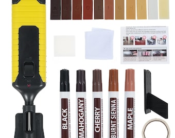 Wood Floor Repair Kit with Hot Melt Wax Applicator – Laminate & Hardwood Scratch and Nail Hole Fix Set