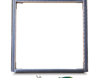 Square Punch Needle Gripper Frame – Wooden Embroidery Hoop with Steel Pins (10", 12", 16", 20")