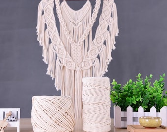 Cotton Macrame Cord Rope – 5mm Twisted Cotton String, 328 ft (100 m) for DIY Crafts