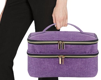 Double-Layer Sewing Storage Box – Large-Capacity Waterproof Organizer with Compartments, Two-Way Zipper & Carry Handle