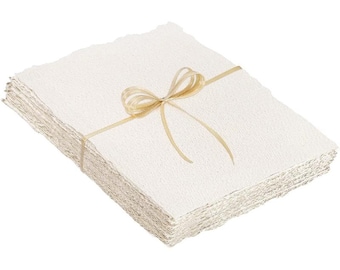 Deckle Edge Watercolor Paper – 25 Sheets, 8" x 11", 300 GSM Cotton, Textured