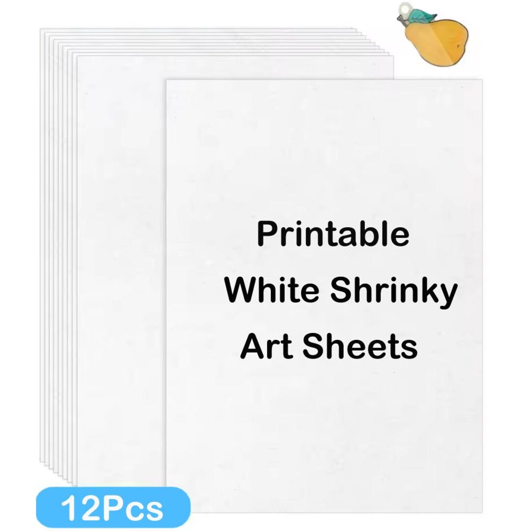 Printable Shrink Plastic Sheets 12pack White Inkjet Shrinky Film for