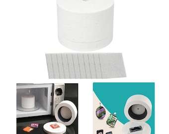 Large Microwave Kiln for Glass Fusing & Ceramics – Eco-Friendly Ceramic Fiber Kiln with Lining Paper | DIY Glass Jewelry and Art Craft Kit