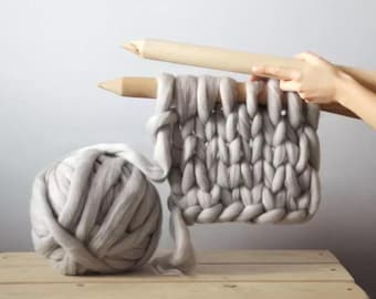 Super Chunky Yarn for Hand Knitting – 3" Thick Bulky Fiber for Blankets, Rugs & Pet Mats