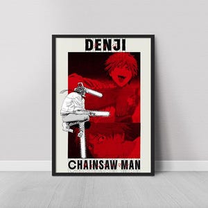 Chainsaw Man Denji Digital Print – Bold Red Anime Art