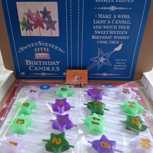16 Birthday Candles and Blue Labels DIY Sweet Sixteen Gift Set Decorate Your Own Box Inspired by 16 Wishes