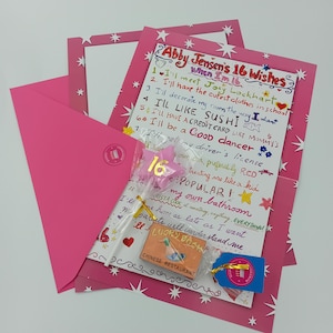 16 Wishes one star pink candle Gift Set Lucky Duck match box Sweet Sixteen Gift Idea
