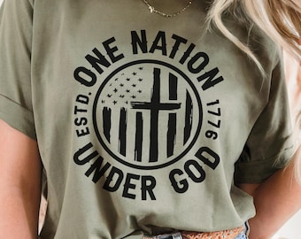 Patriotic USA Flag Shirt: One Nation Under God - Faith & Freedom