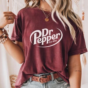 Vintage Dr Pepper-shirt, retro frisdranksweatshirt, grafische hoodie voor frisdrankliefhebbers, uniseks T-shirt met ronde hals, cadeau-idee voor Dr Pepper-fans