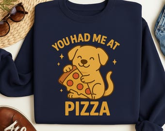 Camiseta de perro pizza: divertida camiseta con gráfico de cachorro, regalo con humor para amantes de la comida.