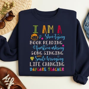 おもしろ保育士Tシャツ、私は幼稚園の先生Tシャツ、保育士へのギフト、幼児教育Tシャツ