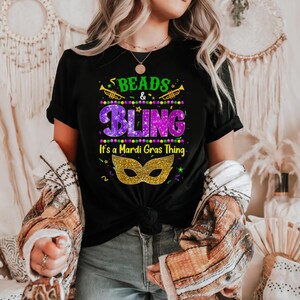 T-shirt perles et bling c'est une chose de mardi gras, sweat-shirt drôle de mardi gras, sweat à capuche unisexe de fête de carnaval