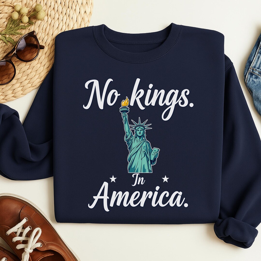 アメリカに王はいない ユニセックスTシャツ：反専制政治抗議Tシャツ