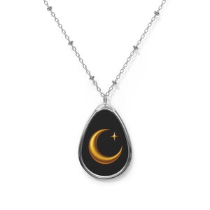 Celestial Crescent Moon Necklace, Dainty Jewelry, Gift for Her, Birthday Present, Layering Necklace, Astrological Gift
