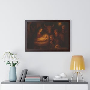 Nativity of Jesus in Bethlehem  Biblical Christmas Story Wall Art The Birth of Christ Christian Art Religious Decor Print by ArtByZaine, Art