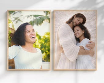 Loss of loved one, Send Your Photo → Jesus Holding Your Loved One, Personalized Christian Loss Gift, Sympathy Gift, Remembrance Print,