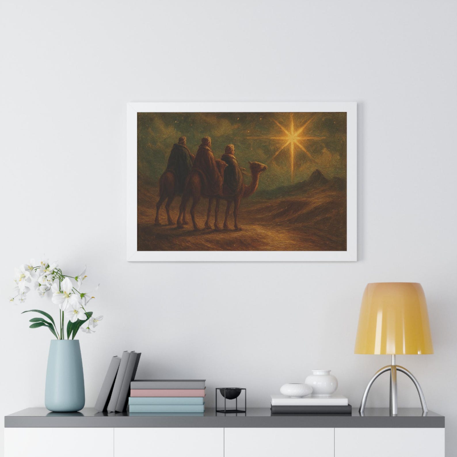 Three Wise Men Nativity Scene Star of Bethlehem Christmas Wall Art Holy ...