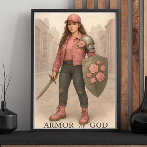 Armor of God Art, Put On The Full Armor of God, Ephesians 6, Christian PNG, Prayer Warrior PNG, Commercial Use, Comic, Prayer Board Clipart