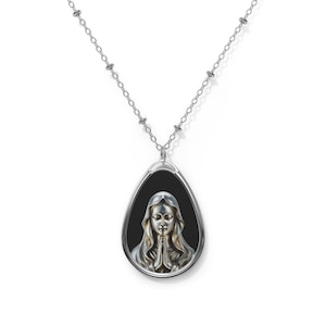 The Miraculous Medal Necklace, Personalized Silver Our Lady of Graces Pendant, Virgin Mary Pendant, Religious Christian Gift