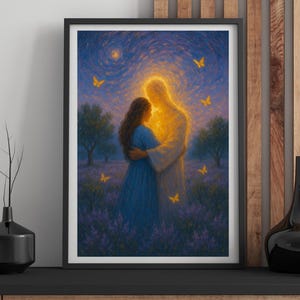 Jesus Hugging Girl, Modern Christian Art, Jesus Painting, His Love, Christian Prints, Bible Wall Art, Jesus and Woman, Jesus Art, Modern Art