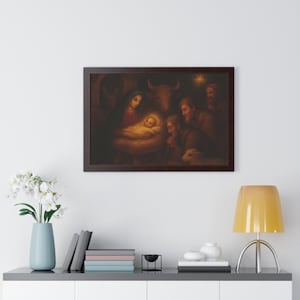 Nativity of Jesus in Bethlehem  Biblical Christmas Story Wall Art The Birth of Christ Christian Art Religious Decor. Print by ArtByZaine, JS
