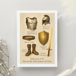 Full Armor of God, PNG and PDF, Ephesians 6:13-17, Bible print, Jesus Art, Bible Poster, Armour of God, Bible Verse Print, Digital Download