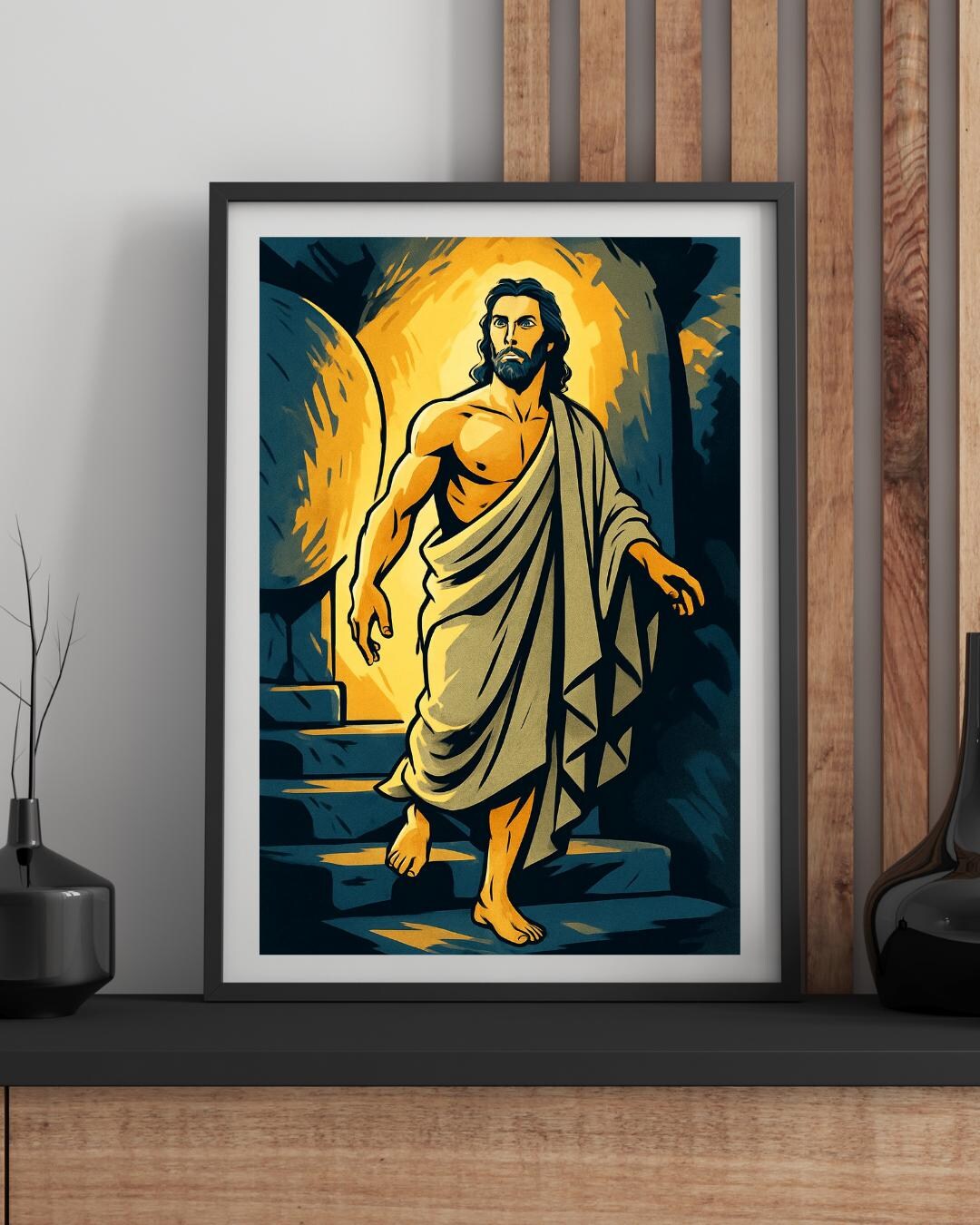 Jesus Walking Out of the Tomb, Inspirational Biblical Wall Decor ...