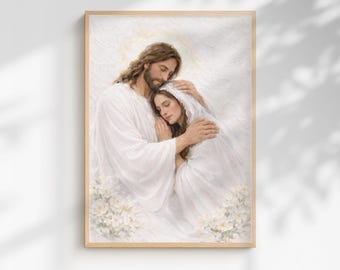 Grief gift, Comfort, Jesus Artwork, Christian Grief Wall Art | Sympathy Gift Loss Loved One | Memorial Print, Healing Faith Jesus Artwork