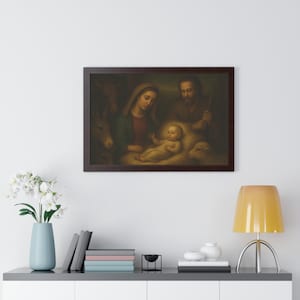 Nativity of Jesus in Bethlehem  Biblical Christmas Story Wall Art The Birth of Christ Christian Art Religious Print by ArtByZaine,Jesus Arts
