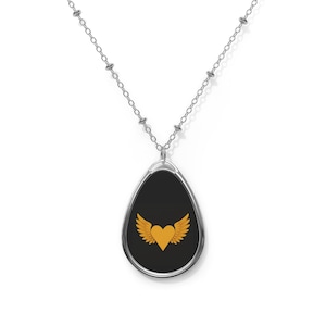 Heart Necklace with Wings, Angel Wings Necklace, Memorial Wing Necklace, Remembrance Gifts, Personalized Grieving Gift, Angel Necklace