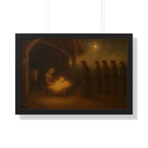 Nativity of Jesus in Bethlehem  Biblical Christmas Story Wall Art The Birth of Christ Christian Art Religious Stable Print by ArtByZaine