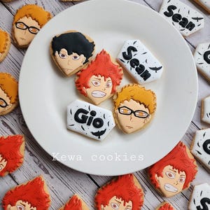 Anime Volleyball-themed cookies for your children ‘s special party Custom Icing Cookies | sugar cookies