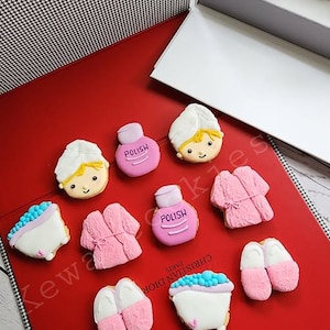 Custom Icing Cookies Mother&#39;s Day Spa Cookie Set  a spa day and cookies too | Hand decorated cookies